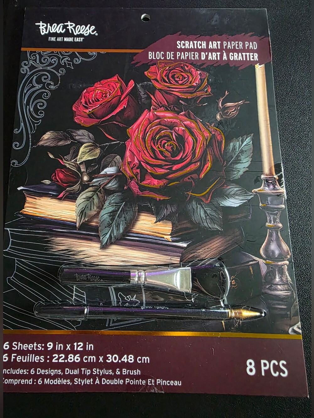 Brea Reese: Scratch Art Paper Pad - Witching Hour - 6 Designs, DIY Adult Craft